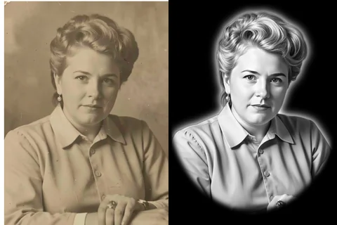 Пример 15: исходная фотография слева, результат авторетуши справа
