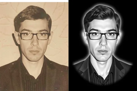 Пример 20: исходная фотография слева, результат авторетуши справа