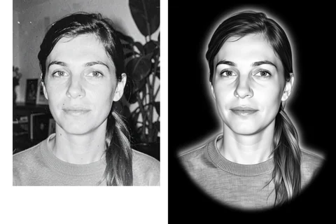 Пример 25: исходная фотография слева, результат авторетуши справа