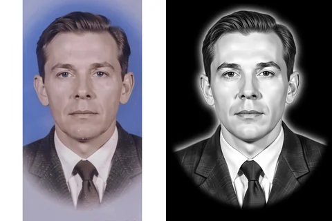 Пример 28: исходная фотография слева, результат авторетуши справа